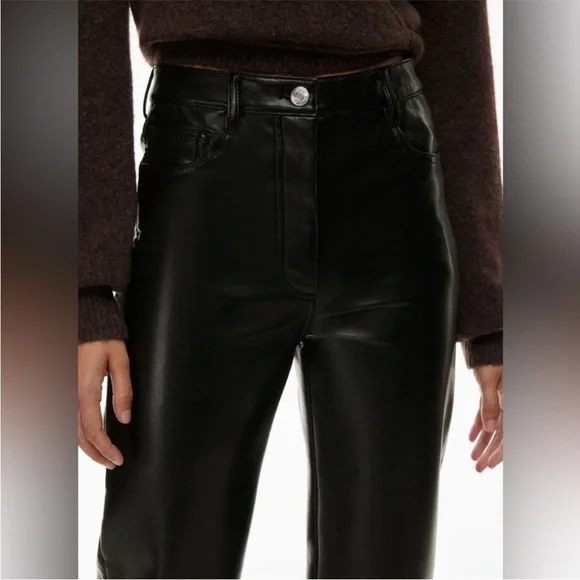 Aritzia Wilfred The Melina Vegan Leather Pant in Black Women’s Size 8 - Picture 5 of 13